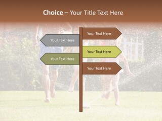 A Group Of Kids Playing In A Sprinkle Of Water PowerPoint Template