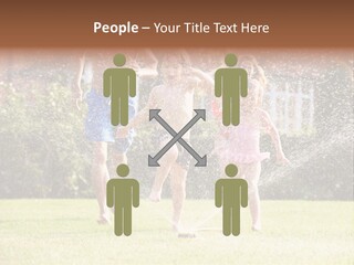 A Group Of Kids Playing In A Sprinkle Of Water PowerPoint Template