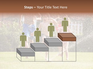 A Group Of Kids Playing In A Sprinkle Of Water PowerPoint Template