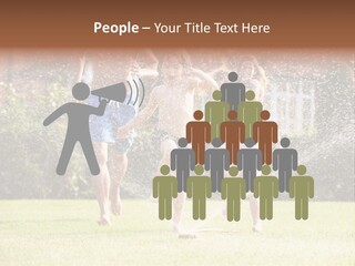 A Group Of Kids Playing In A Sprinkle Of Water PowerPoint Template
