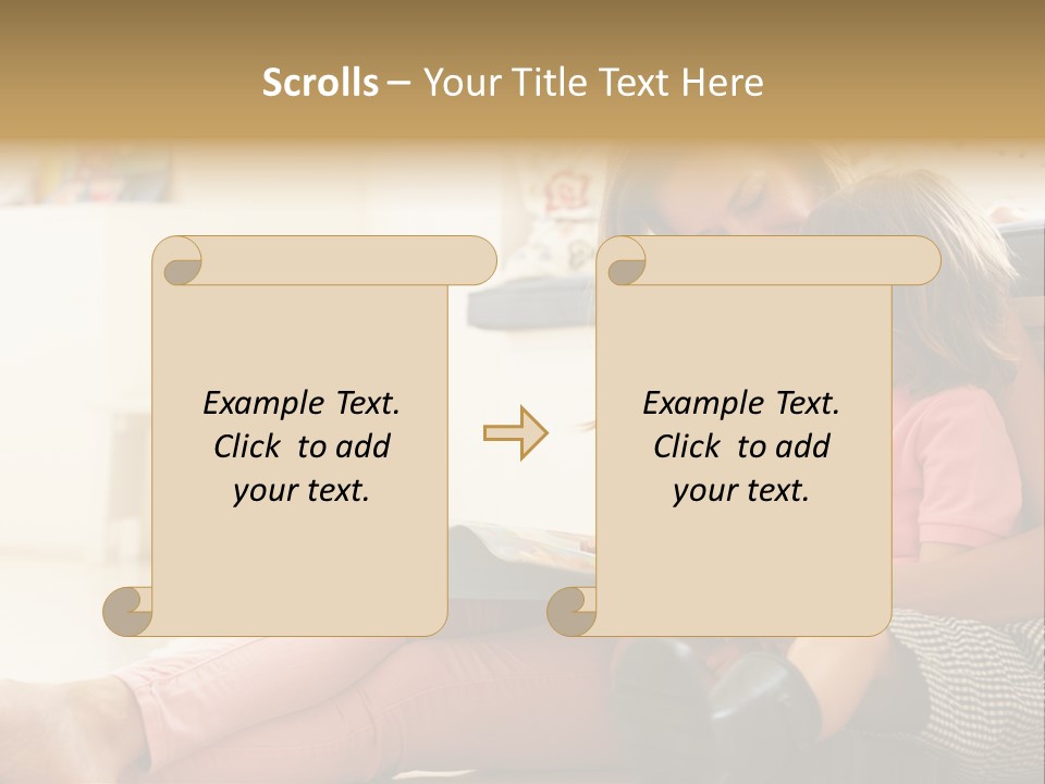 A Woman Reading A Book To A Little Girl PowerPoint Template