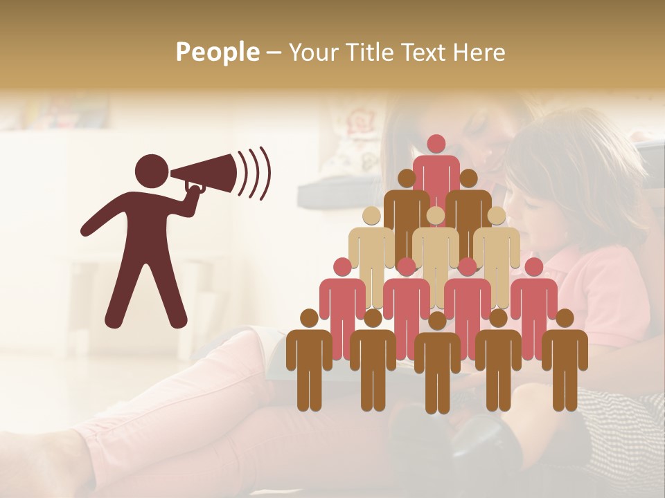 A Woman Reading A Book To A Little Girl PowerPoint Template