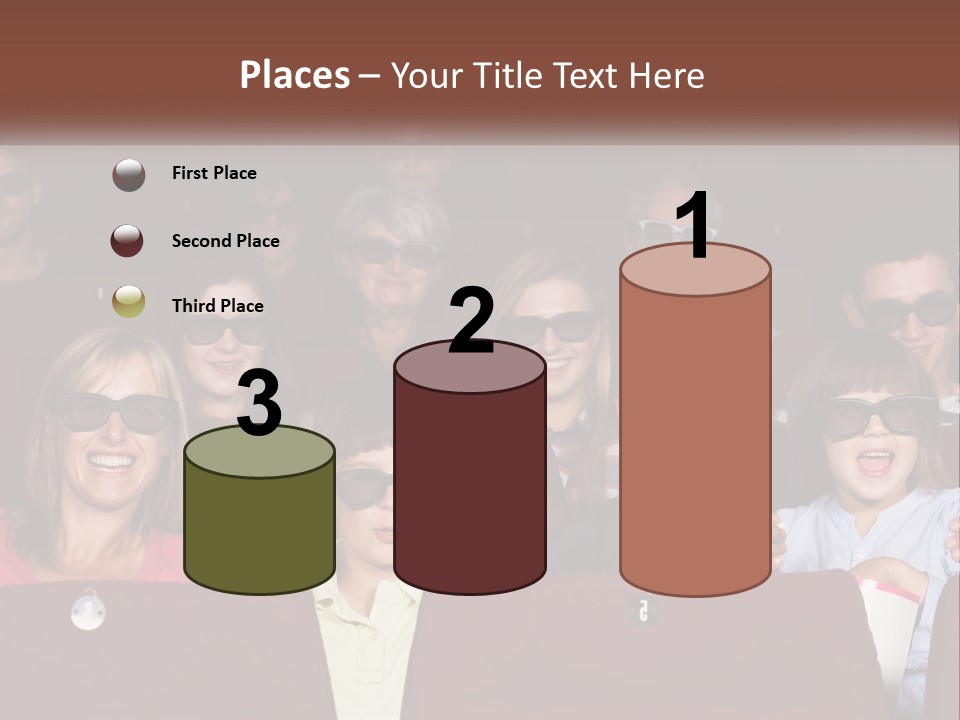 A Group Of People Sitting In A Movie Theater PowerPoint Template