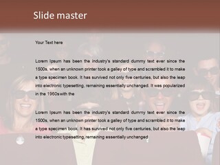 A Group Of People Sitting In A Movie Theater PowerPoint Template