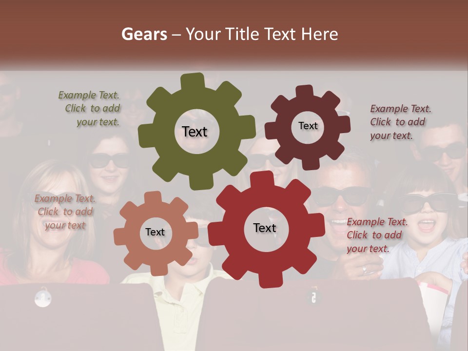 A Group Of People Sitting In A Movie Theater PowerPoint Template