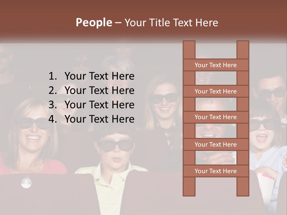 A Group Of People Sitting In A Movie Theater PowerPoint Template