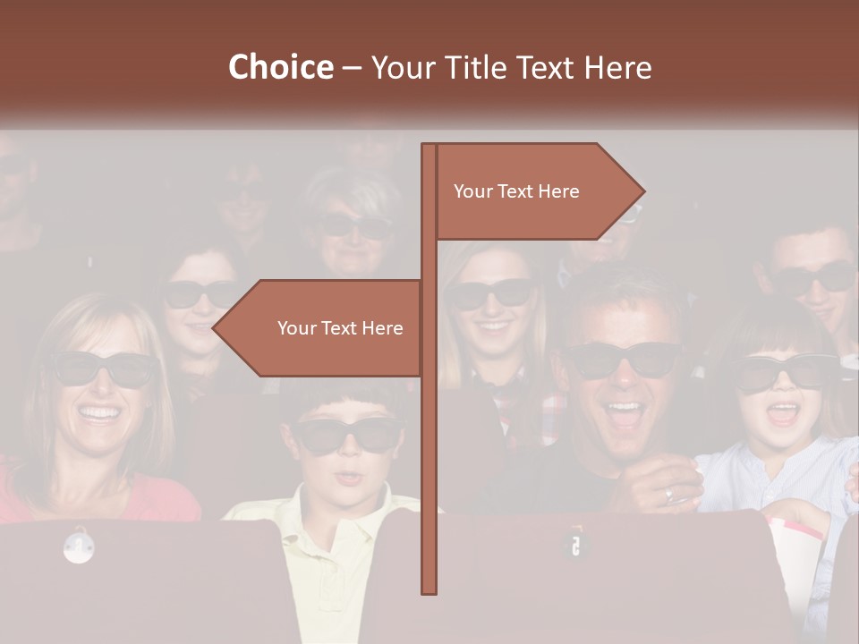 A Group Of People Sitting In A Movie Theater PowerPoint Template