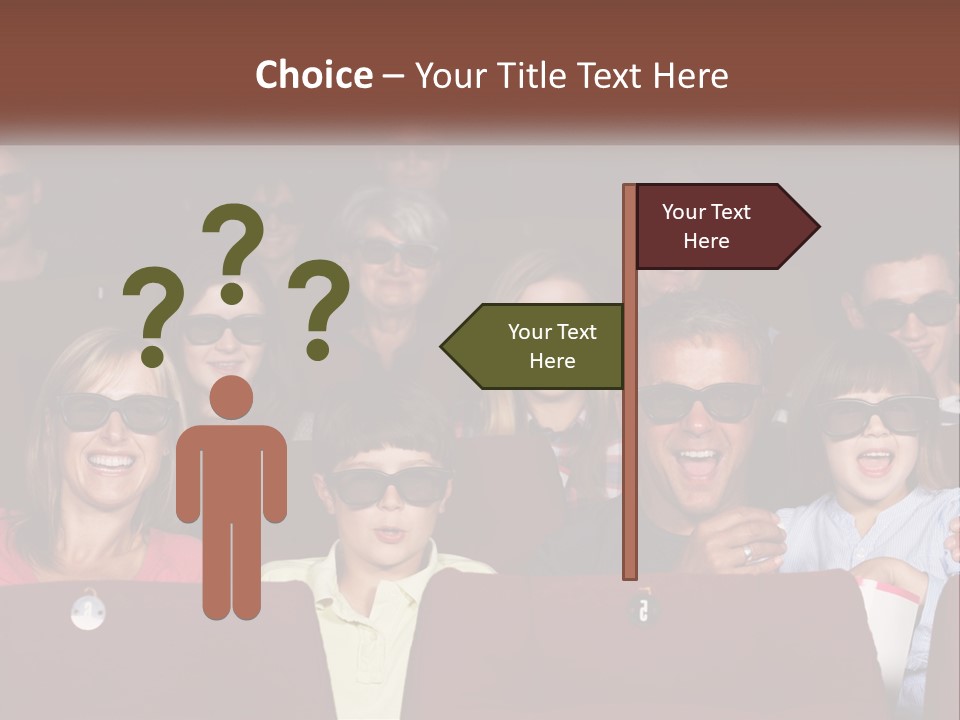 A Group Of People Sitting In A Movie Theater PowerPoint Template
