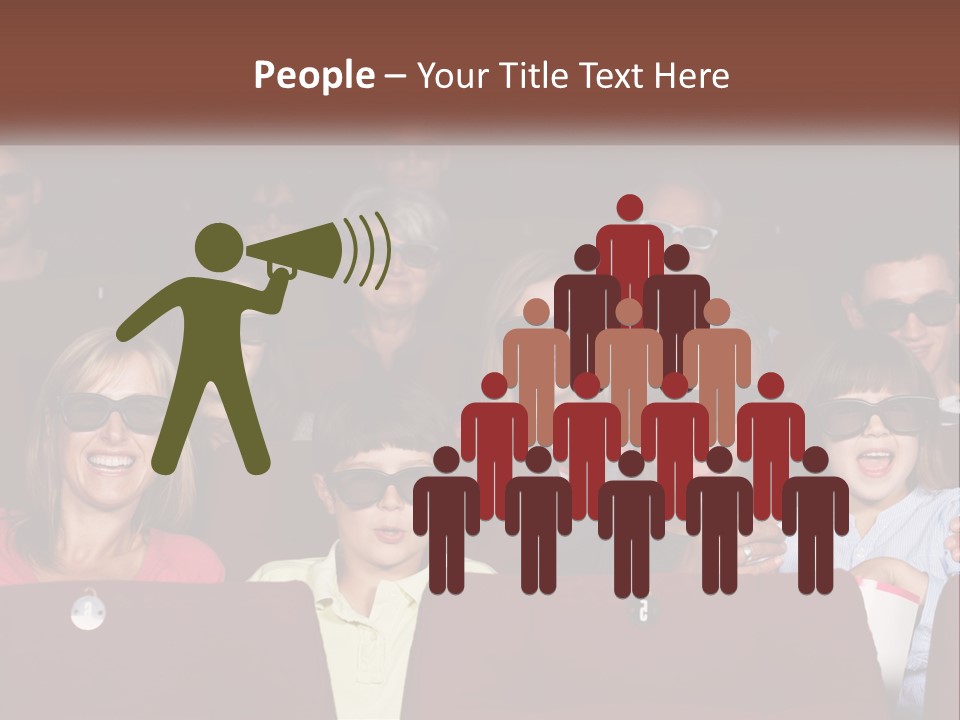 A Group Of People Sitting In A Movie Theater PowerPoint Template