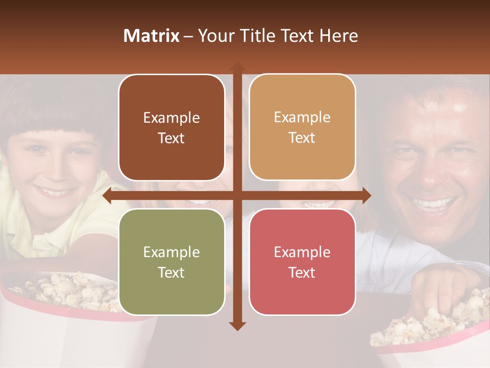 A Family Is Watching A Movie In A Theater PowerPoint Template