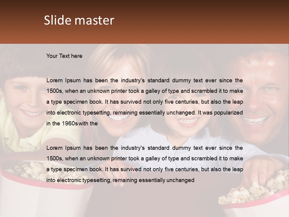 A Family Is Watching A Movie In A Theater PowerPoint Template