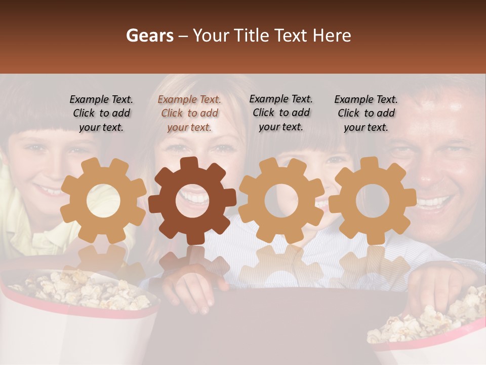 A Family Is Watching A Movie In A Theater PowerPoint Template