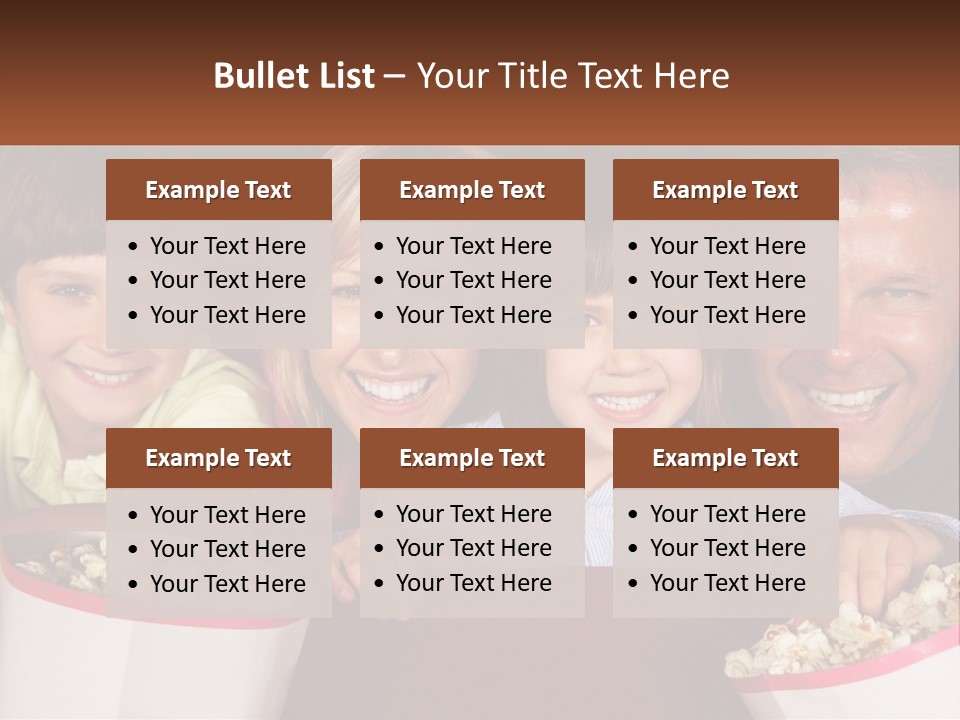 A Family Is Watching A Movie In A Theater PowerPoint Template