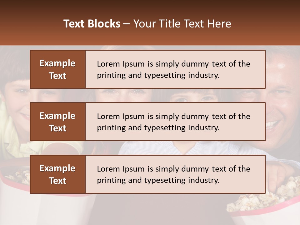 A Family Is Watching A Movie In A Theater PowerPoint Template