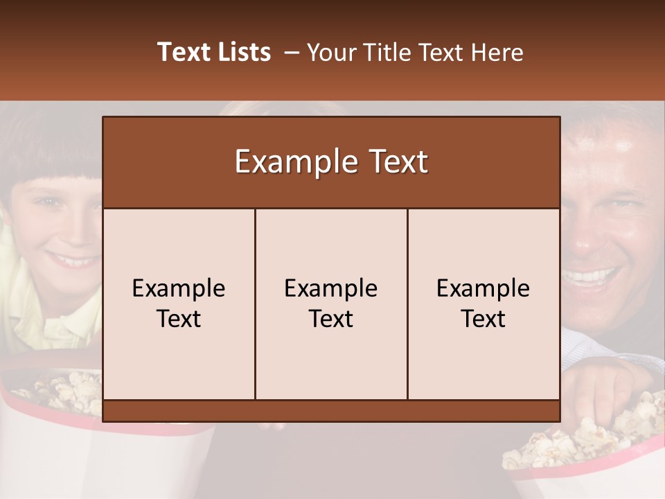 A Family Is Watching A Movie In A Theater PowerPoint Template