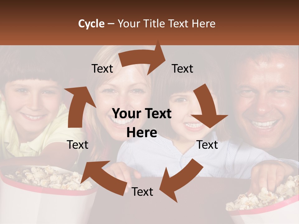 A Family Is Watching A Movie In A Theater PowerPoint Template