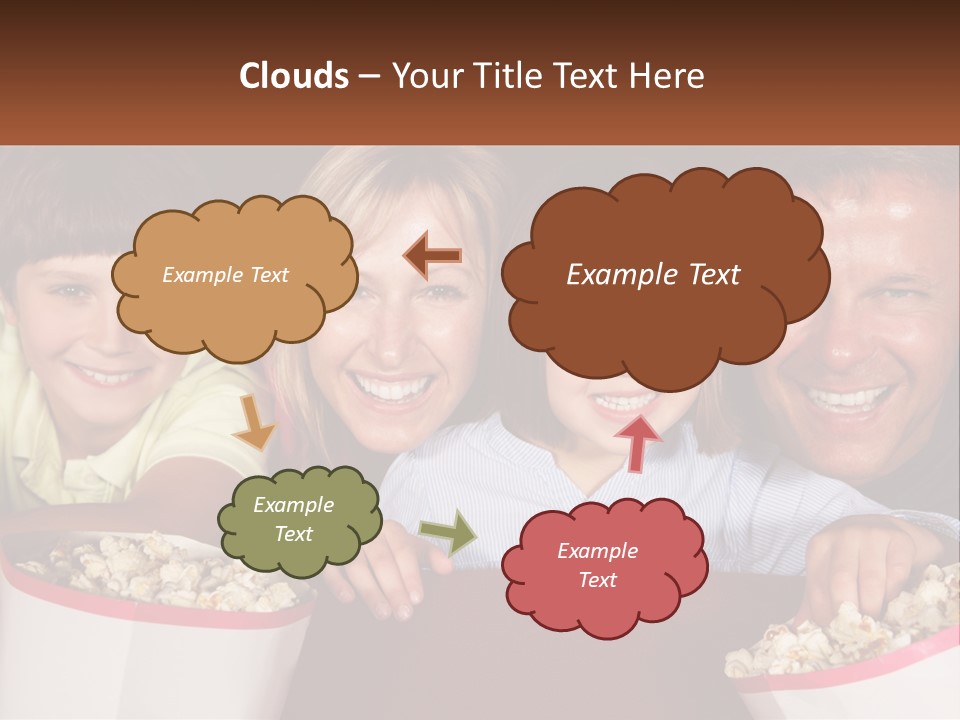 A Family Is Watching A Movie In A Theater PowerPoint Template