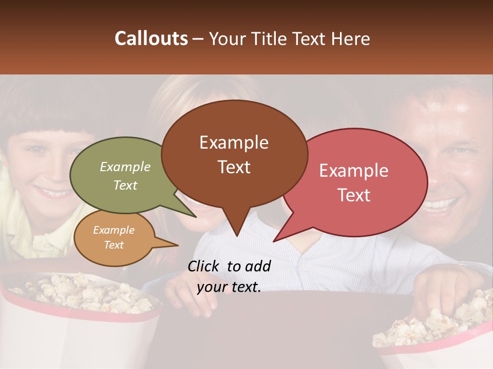 A Family Is Watching A Movie In A Theater PowerPoint Template