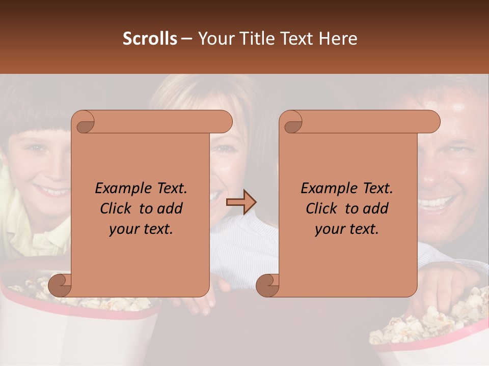 A Family Is Watching A Movie In A Theater PowerPoint Template