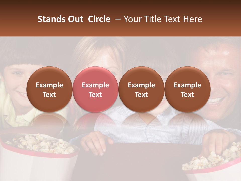 A Family Is Watching A Movie In A Theater PowerPoint Template