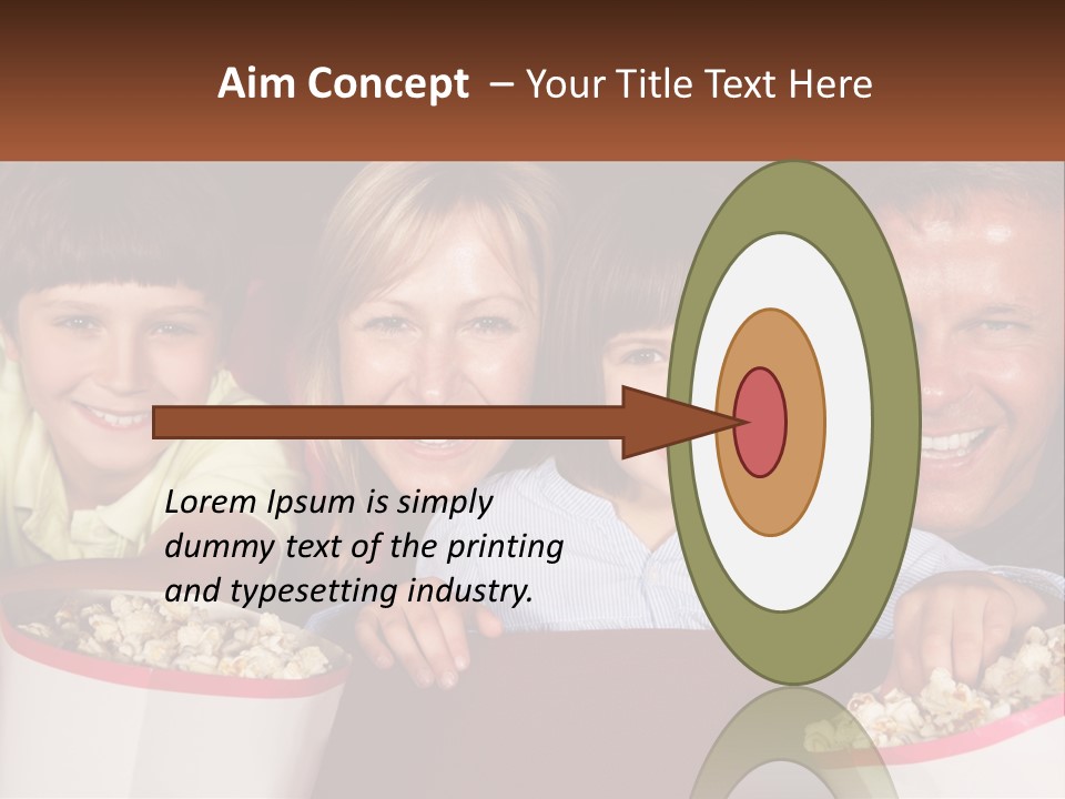 A Family Is Watching A Movie In A Theater PowerPoint Template