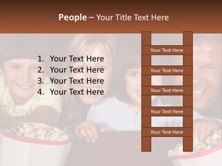 A Family Is Watching A Movie In A Theater PowerPoint Template
