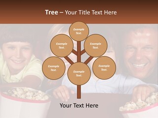 A Family Is Watching A Movie In A Theater PowerPoint Template