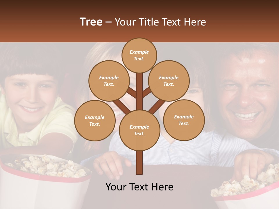 A Family Is Watching A Movie In A Theater PowerPoint Template