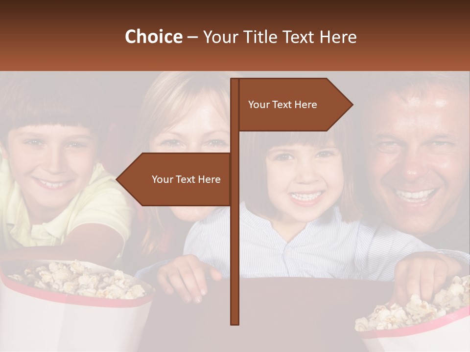 A Family Is Watching A Movie In A Theater PowerPoint Template