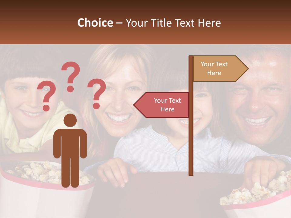 A Family Is Watching A Movie In A Theater PowerPoint Template