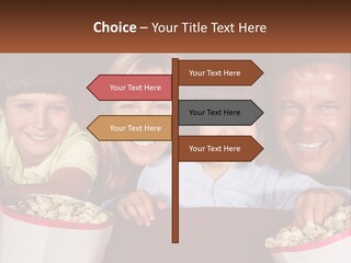 A Family Is Watching A Movie In A Theater PowerPoint Template