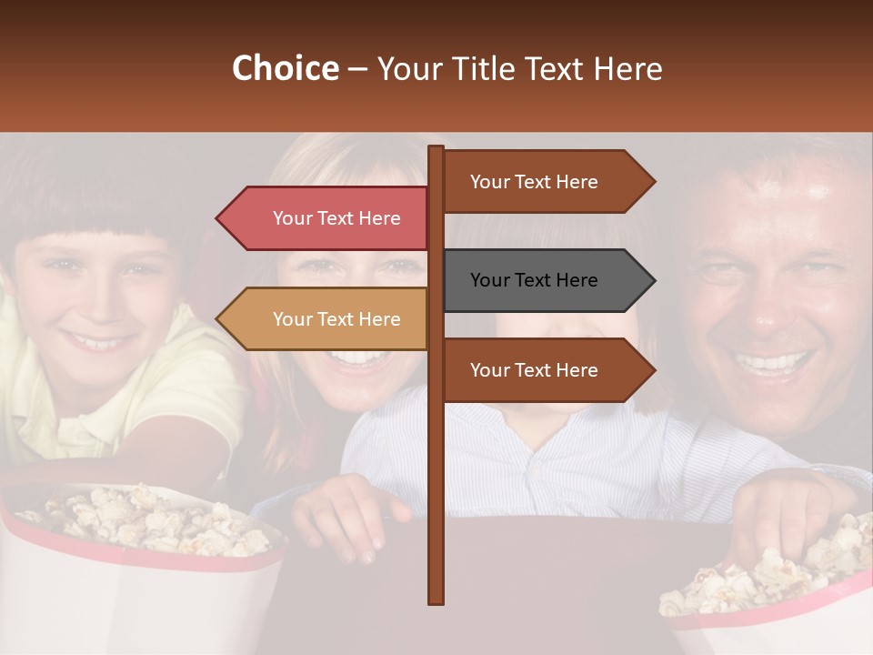 A Family Is Watching A Movie In A Theater PowerPoint Template