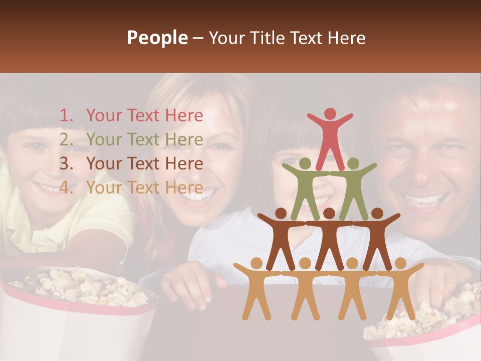 A Family Is Watching A Movie In A Theater PowerPoint Template