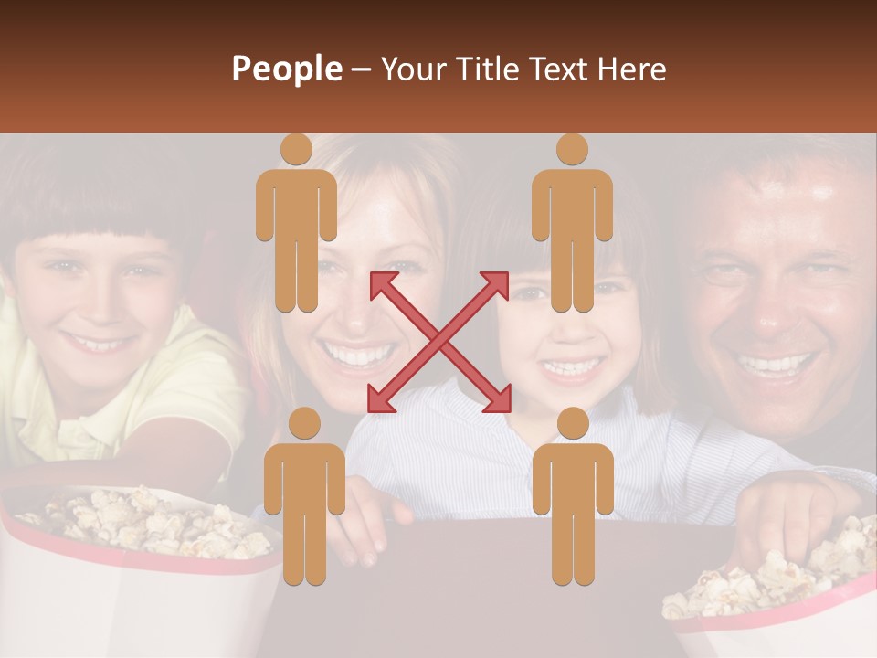 A Family Is Watching A Movie In A Theater PowerPoint Template