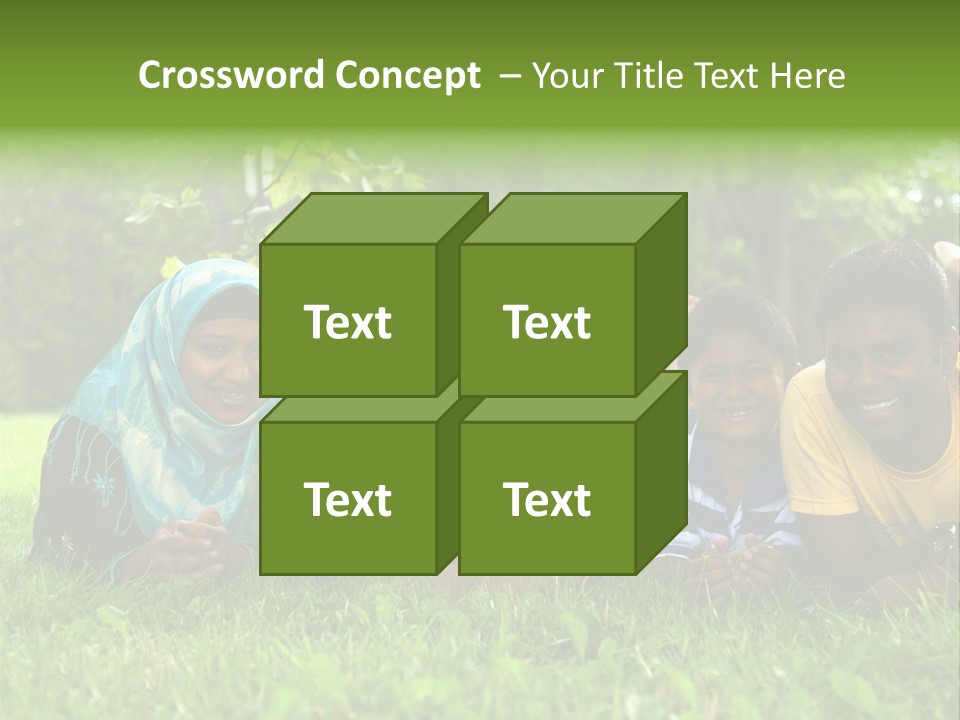 A Group Of People Laying On Top Of A Lush Green Field PowerPoint Template