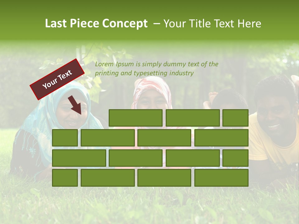 A Group Of People Laying On Top Of A Lush Green Field PowerPoint Template