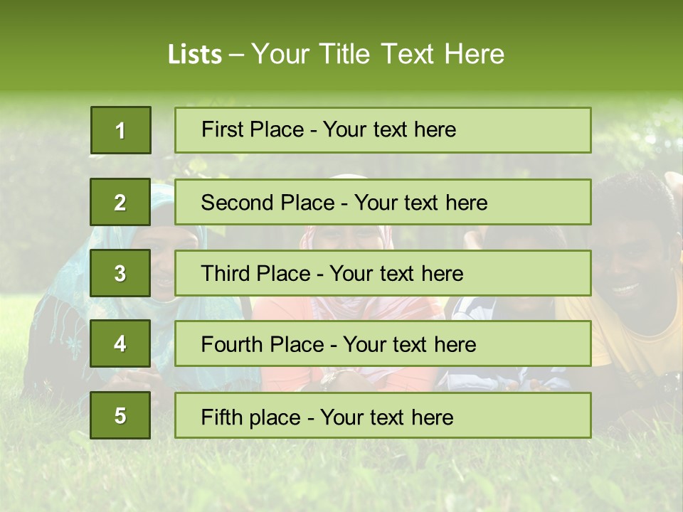 A Group Of People Laying On Top Of A Lush Green Field PowerPoint Template