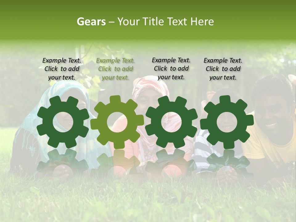 A Group Of People Laying On Top Of A Lush Green Field PowerPoint Template