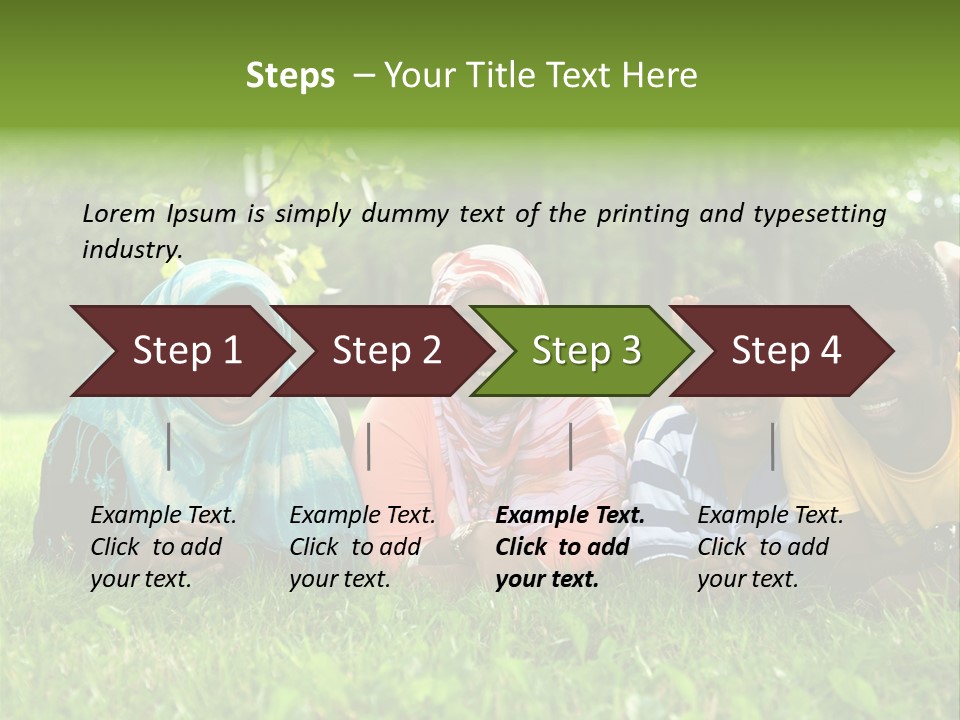 A Group Of People Laying On Top Of A Lush Green Field PowerPoint Template