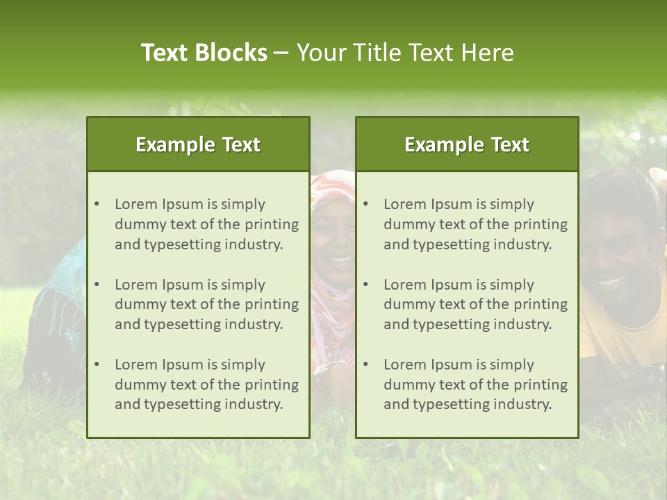 A Group Of People Laying On Top Of A Lush Green Field PowerPoint Template