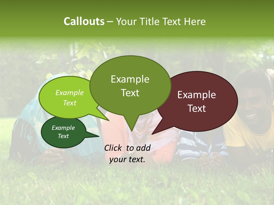 A Group Of People Laying On Top Of A Lush Green Field PowerPoint Template