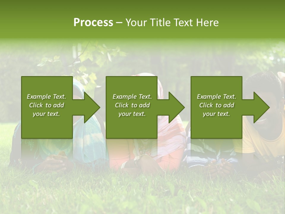 A Group Of People Laying On Top Of A Lush Green Field PowerPoint Template