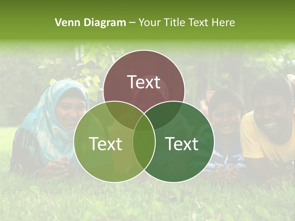 A Group Of People Laying On Top Of A Lush Green Field PowerPoint Template