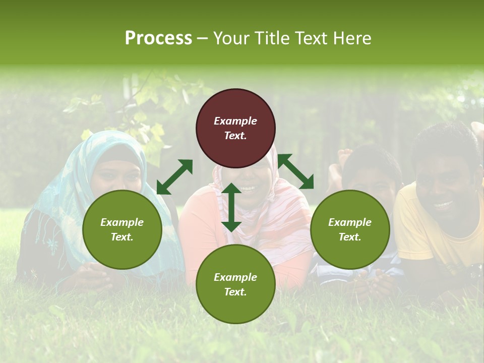A Group Of People Laying On Top Of A Lush Green Field PowerPoint Template