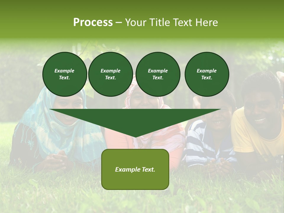 A Group Of People Laying On Top Of A Lush Green Field PowerPoint Template