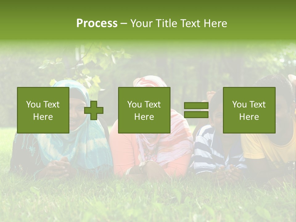 A Group Of People Laying On Top Of A Lush Green Field PowerPoint Template