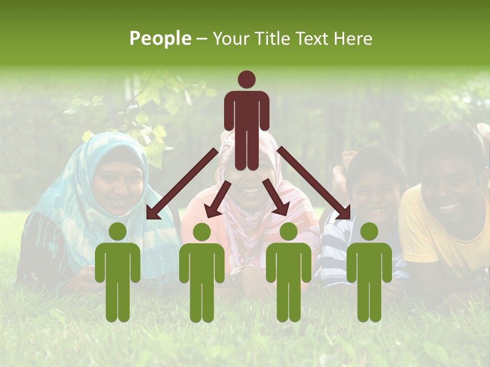 A Group Of People Laying On Top Of A Lush Green Field PowerPoint Template