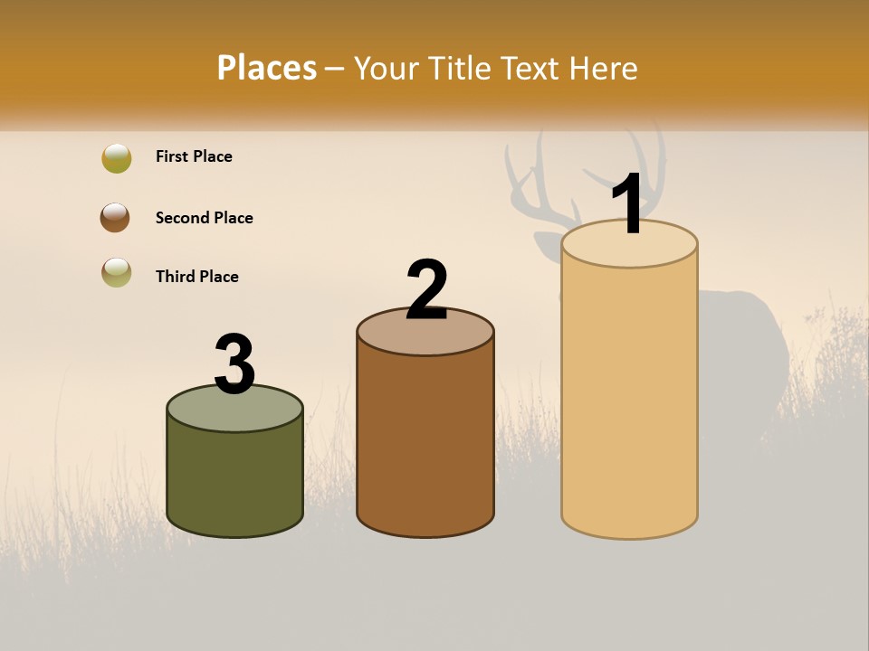 A Silhouette Of A Deer Standing In Tall Grass PowerPoint Template