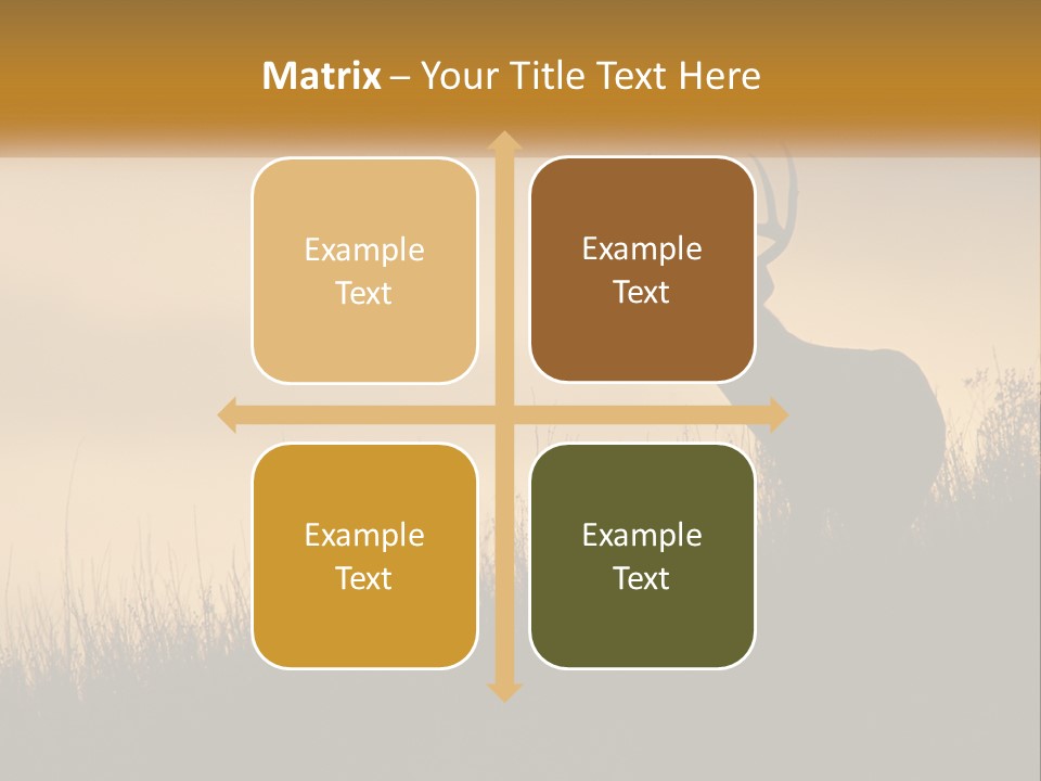 A Silhouette Of A Deer Standing In Tall Grass PowerPoint Template