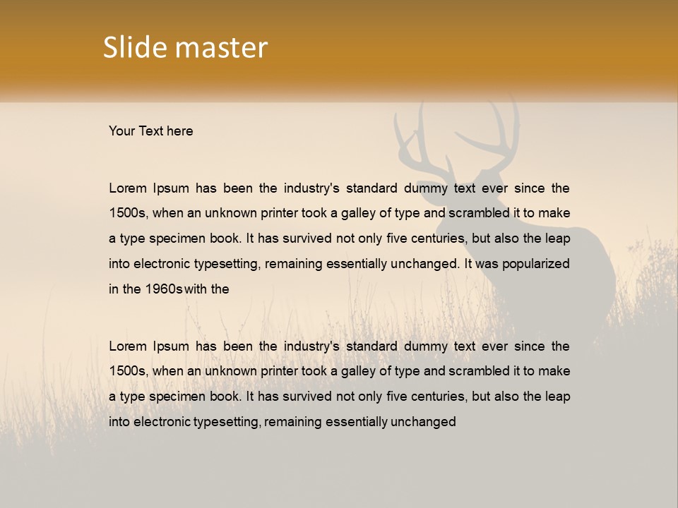 A Silhouette Of A Deer Standing In Tall Grass PowerPoint Template